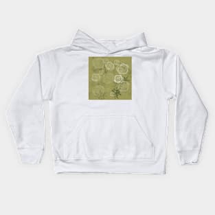 White roses on beige Kids Hoodie